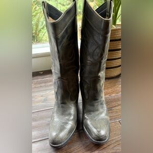 Aldo leather western heeled boots